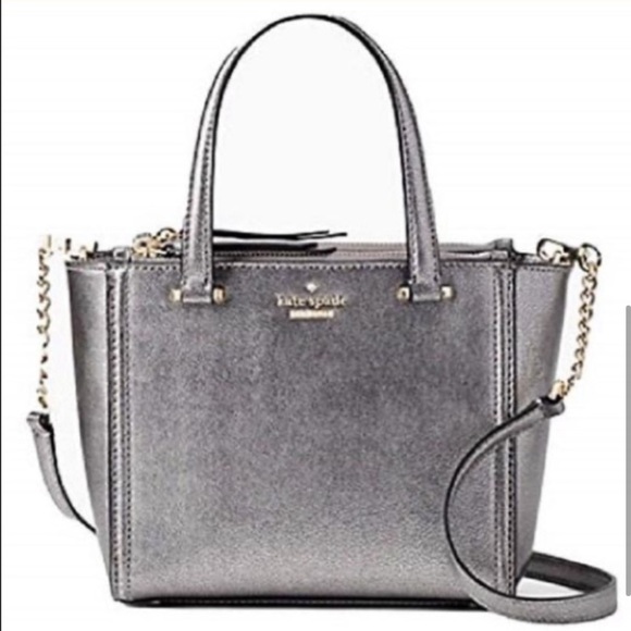 KATE SPADE Pewter Patterson Drive Mini Kona Satchel $329 New Year’s Eve Party - Picture 3 of 13